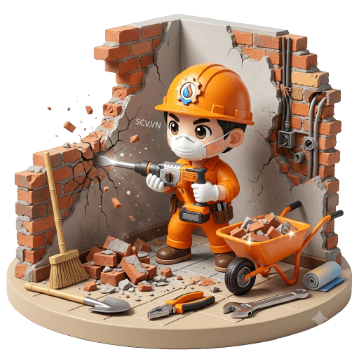 Đập phá tháo dỡ tường cũ
