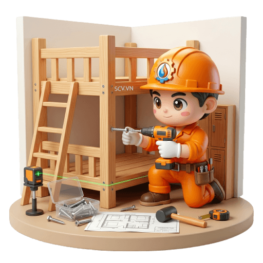 Đóng Giường Tầng Gỗ Ký Túc Xá