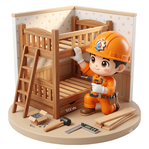 Đóng Giường Tầng Gỗ Theo Yêu Cầu