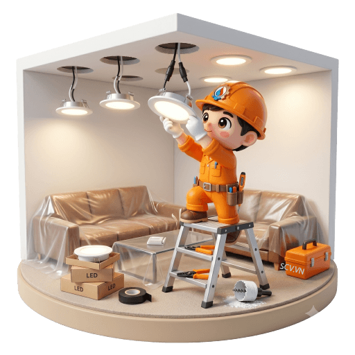 Lắp đèn Led âm trần