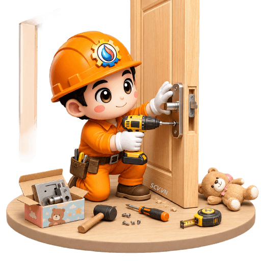 Lắp khóa cửa gỗ