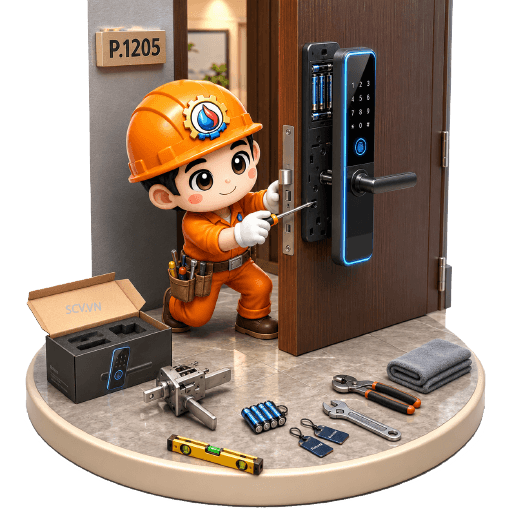 Lắp khóa cửa từ