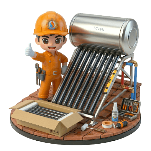 Lắp máy nước nóng năng lượng mặt trời