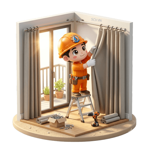 Lắp rèm vải chống nắng