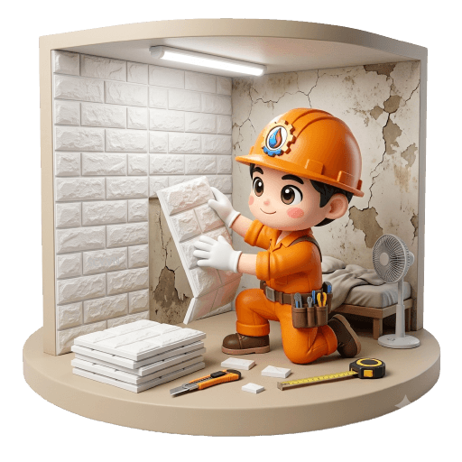 Lắp tấm xốp dán tường