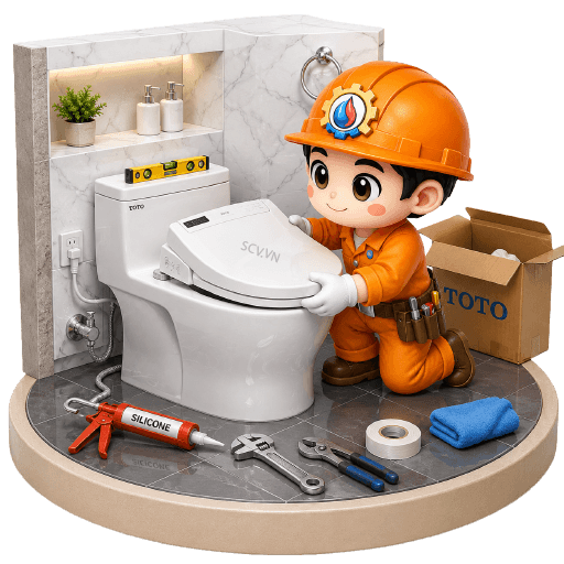 Lắp thiết bị vệ sinh Toto