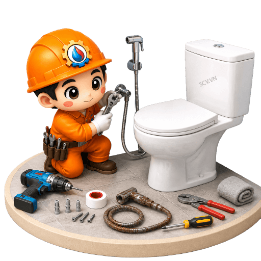 Lắp vòi xịt bồn cầu