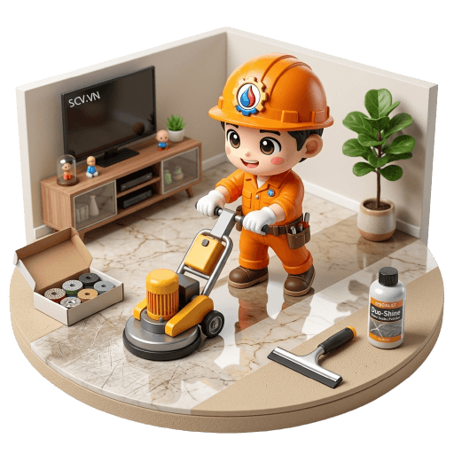 Phục hồi độ bóng sàn đá