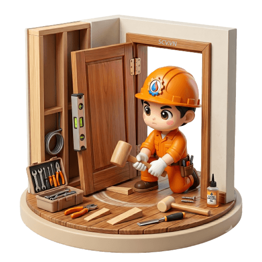 Sửa cửa gỗ bị xệ