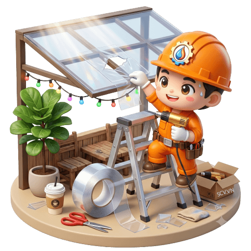 Sửa mái che nhựa trong suốt