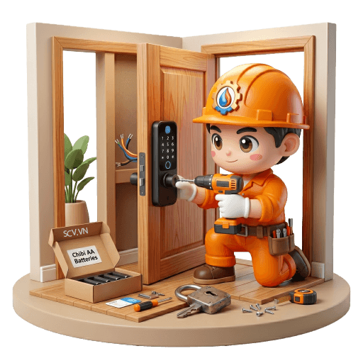 Thay ổ khóa cửa gỗ vân tay