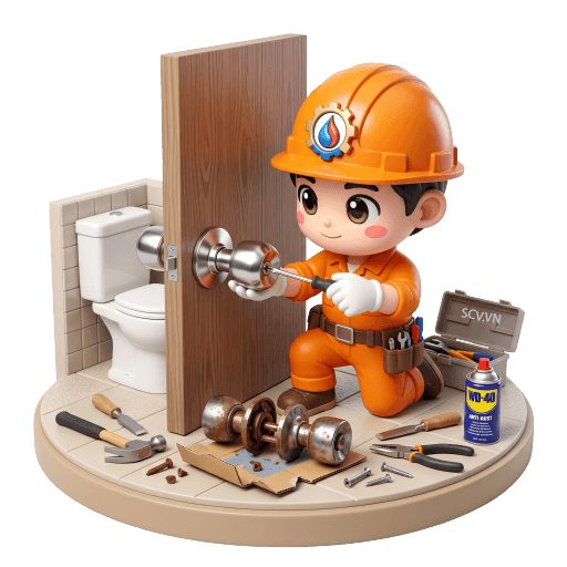 Thay ổ khóa cửa nhà vệ sinh