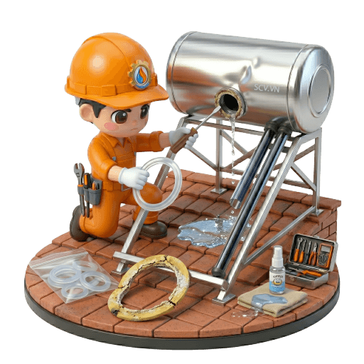 Thay ron máy nước nóng năng lượng mặt trời