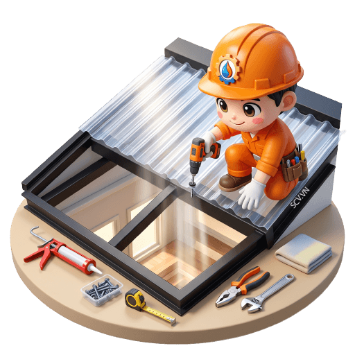 Thi công giếng trời tôn trong suốt