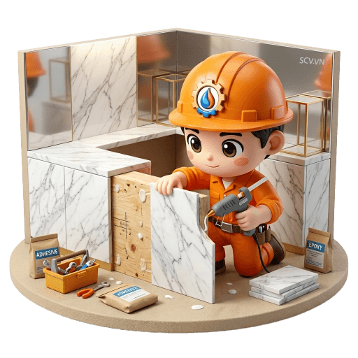 Thi công tấm nhựa giả đá