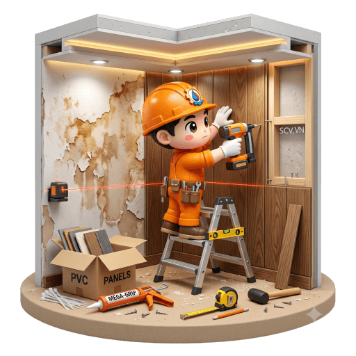 Thi Công Tấm Nhựa Giả Gỗ Trang Trí