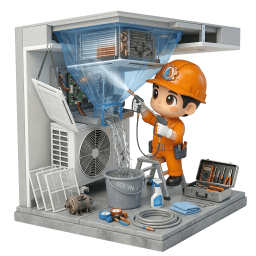 Vệ Sinh Máy Lạnh Âm Trần